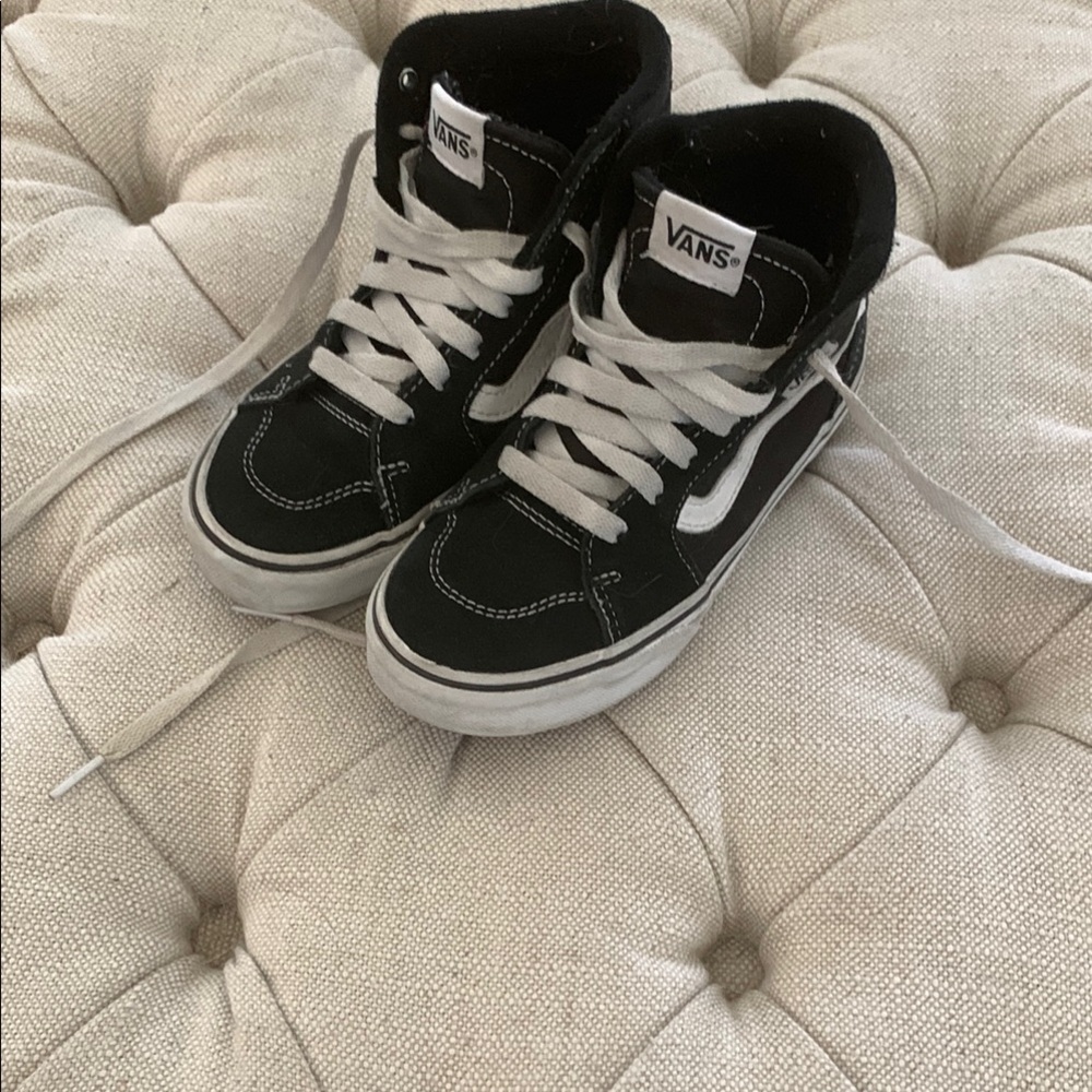 Vans Black and White High-Top Sneakers